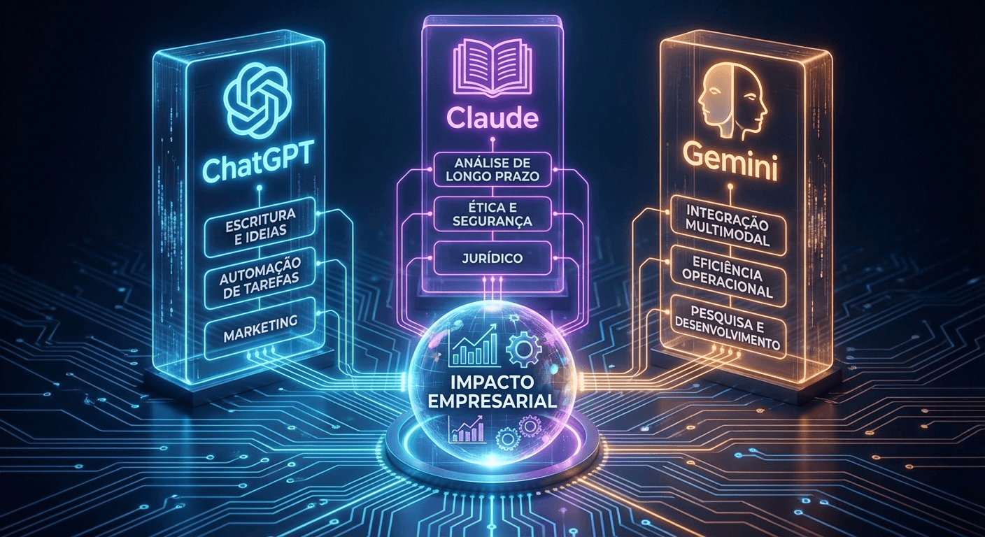 ChatGPT vs. Claude vs. Gemini: Qual a Melhor IA para a sua Empresa?